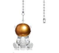 Hyamass Cadena de extracción de ventilador de techo de 12 pulgadas, mini colgante de cohete de oro para astronauta de techo, colgantes, tirones de abanico, extensor de cadena con conector de cadena de bola para decoración de luz de ventilador de techo