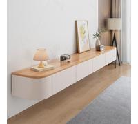 HYANXUE Soporte Flotante para TV, Estantes para TV Montados En La Pared con Puerta, Consola Multimedia para, Banco De Almacenamiento Grande para Debajo(Wood,200CM/78.7")