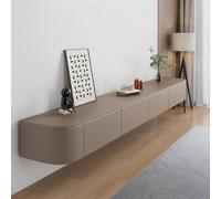 HYANXUE Soporte Flotante para TV, Estantes para TV Montados En La Pared con Puerta, Consola Multimedia para, Banco De Almacenamiento Grande para Debajo(Khaki,280CM/110.2")