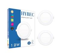 Hybec - Downlight LED techo empotrable 12W, Foco LED Interior techo, Driver incluido, Luz Cálida 3000ºK (12W Pack 2)