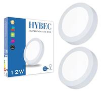 HYBEC - Downlight LED Techo Superficie 12W, Plafon LED Techo Cocina, Plafon LED Techo baño, Plafon LED Techo, Lámpara de Techo, Blanco Frío 6500Kº (Pack 2)