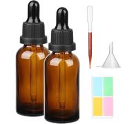 Hyber&Cara Ambar Frasco Cuentagotas Cristal,2x100ml Botellas Cuentagotas con Pipeta Cuentagotas Cristal, para Aceite Esencial, Masaje,Fragancia, Aromaterapia, Laboratorio