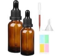 Hyber&Cara Ambar Frasco Cuentagotas Cristal,50ml 100ml Botellas Cuentagotas con Pipeta Cuentagotas Cristal, para Aceite Esencial, Masaje,Fragancia, Aromaterapia, Laboratorio