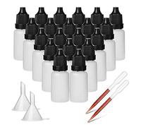 Hyber&Cara Botellas cuentagotas de 10 ml, 50 botes vacíos de plástico para colirios líquidos con embudo y pipeta