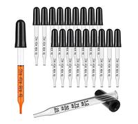 Hyber&Cara Pipeta de vidrio gotero de 1 ml graduada para laboratorio de aceites esenciales de medicina líquida, paquete de 20