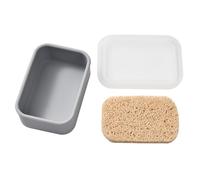 HYBEW Jabonera portátil de viaje con capa de drenaje, recipiente de viaje de silicona mejorado a prueba de fugas, soporte inastillable para viajes, camping, gimnasio, dormitorio, baño