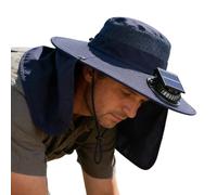 Hybrid Power Cooling Headgear - USB Solar Charging, High Airflow Adjustable Ventilator, Lightweight Sun Protection Fabric, Reinforced Wide Shade Brim, Extreme Heat Outdoor Gear | For Hiking