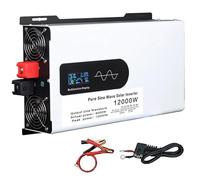 Hybrid Solar Inverter 5000/6000/8000/10000/12000W, 12V 24V 48V 60V 72V 96V DC To 110V/220V AC Split Phase Inverter with Pure Sine Wave for Home Energy Storage Truck, Home, Vehicles