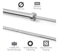 Hybrid Women barra para pesas olímpica 50 mm manguito 650 kg acero Capital Sports