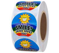 Hybsk Smile Jesus Love You - Pegatinas para regalo, 500 etiquetas por rollo