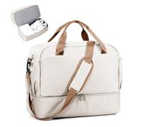 HYC00 Bolsa de Viaje 45x36x20 Easyjet Bolsa Cabina Impermeable Equipaje de Mano Avion de Fin Semana Bolsas Deporte Gimnasio Mujer Travel Cabin Bag Borsone da Ospedale Viaggio Weekend,D01-Marrón Beige