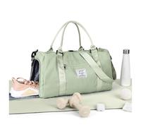 HYC00 Bolsa Gimnasio Deportiva Mujer Hombre Bolsa de Deporte Grande Bolso de Gimnasio con Compartimento Zapatos y Pocket Wet Bolsa Fitness Bolsas de Deporte de Mujer Piscina Gym Bag Women,Verde Hierba