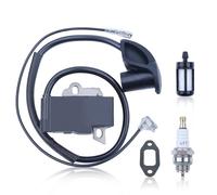 Hyceker Bobina de Encendido para STIHL FS120,FS120R,FS200,FS200R,FS 020,FS 202,TS200, FS 250,FS250R,FS300 y FS350,Incluye Bujía, Filtro de Combustible y Junta del Silenciador, 4134 400 1301