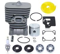 Hyceker Kit de cilindro y pistón 330LK para desbrozadoras Husqvarna 130C, 130L y 330LK (35 mm), para Husqvarna 125L y 128LD, incluye kit de reparación de culata con juntas y bujía 545008082