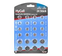 HyCell 1516-0003 - Set de Pilas botón alcalinas (litio) para generador TAN, llave de coche, abrepuertas de garaje, 24 piezas