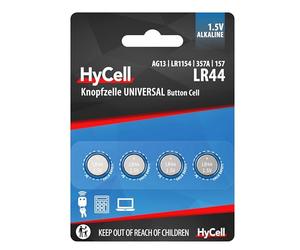 HYCELL 1516-0024 - Juego de pila de botón alcalina 4x LR44 1,5V, V13GA, LR44/A76