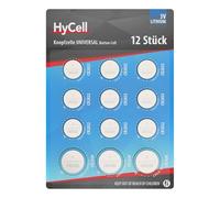 HyCell Juego de 12 Pilas de botón de Litio CR2025 CR2032 CR2450 de Larga duración para calculadora, báscula, Reloj, Llave de Coche, abridor de garant