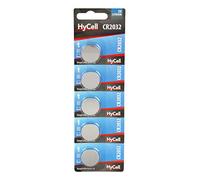 HyCell Pack de 5 Pilas de botón de Litio CR2032 3 V Primera Clase con Larga duración para Relojes de Pared, calculadoras, Juguetes, cámaras, despertadores, mandos a Distancia, etc.