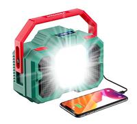 HYCHIKA 4 en 1 multifunción LED Recargable luz 15 W, 8000 mAh, Radio FM, Altavoz Bluetooth, Alarma SOS para Exteriores, Camping, Senderismo