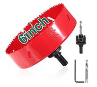 HYCHIKA 6 "152 mm Sierra de agujero, 1 1/2" profundidad de corte HSS cortador de agujeros bimetálicos para madera Cornhole tableros de plástico Drywall Fiberboard