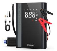 HYCHIKA Arrancador de Coches - Arrancador de Baterias de Coche con Compresor de Aire Carga Rápida/Luz LED de 600 lúmenes(para 6L Gas o 4L Diesel) 1500A 12V Jump Starter