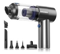 HYCHIKA Aspiradora de mano inalámbrica - 19 kPa Mini Aspiradora de 2600mAh con batería de flujo de aire para coche,motor sin escobillas,vaciado de polvo de un botón,HEPA filtro lavable para coche,sofá