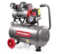 HYCHIKA Compresor Aire, Compresor Silencioso Portatil 8 Bar, 24L, 230V-240V, Sin aceite, 1100W Max, 24 Litros Compresor de Aire para Coche, Pulverización de pintura, Presión de escape regulable