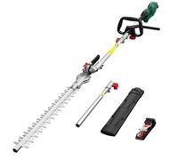 HYCHIKA Cortasetos Electrico Telescopico 900W, Cortasetos Telescopico, Extensible 200-250 cm, Cabezal Pivotante +90°~-45°, Doble Interruptor y Doble Asa, para Podar Césped, Arbustos y Setos