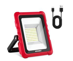 HYCHIKA Foco LED Recargable,20W 2000LM 6500K, Con Puertos de Carga USB Y Tipo C, IP65 Resistente al Agua, Adecuado Para Camping al Aire Libre, Obras