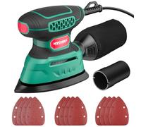 HYCHIKA Lijadora Madera 140W, 13000 OPM, Recolección Polvo. | Lijadora Eléctrica con 12 Hojas de Lija, para Madera, Óxido, Pintura y Esquinas.