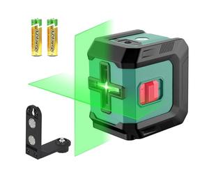 HYCHIKA Nivel Láser Autonivelante 15M, Nivel Laser Verde Ajustable con 3 Niveles de Brillo, Laser Autonivelante Uso Interior y Exterior, Soporte Magnético 360° Rotación 2 Batería Incluida