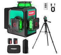 HYCHIKA Nivel Laser Autonivelante 360 Grados, Nivel Láser con Trípode 12 Líneas, 1 x 360° Horizontal y 2 x 360° Verticales, 2 x 3000 mAh Batería, Control Remoto, Bolsa de tela, IP54