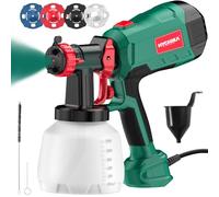 HYCHIKA Pistola Pintura 600W, Pistola de Pintura HVLP con Contenedor de 1200mL, 4 Boquillas, 3 Modos y 2 Herramientas de Limpieza, Ideal para Pulverizar Muebles, Vallas, Paredes, Bricolaje