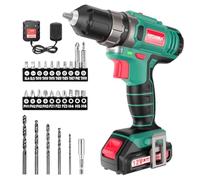 Taladro Atornillador 12V, HYCHIKA Destornillador Eléctrico, 30N.m Atornillador Eléctrico, 21+1 Ajustes Par, 2 Velocidad ajustable, 25 Accesorios, Luz LED, Cargador Rápido