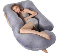 HychYAYA Almohadas de Embarazo de Cuerpo Completo de 60 Pulgadas para Dormir, Almohada de Embarazo refrescante en Forma de U, Almohadas de Maternidad para Mujeres Embarazadas con Funda de Terciopelo