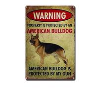 HYCLAM Letrero de lata con texto en inglés "Beware of American Bulldog Outdoors Restoring Ancient Ways Wine Cellar The hotelThe Wall Decor", 20,3 x 30,5 cm