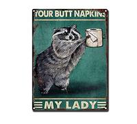 HYCLAM Letrero de metal con texto en inglés «Your Butt Napkin My Lady Restoring Ancient Ways Wine Cellar The hotelThe Wall Decor», 12 x 16 pulgadas