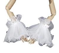 Hyclam Muñequeras Elásticas para Novia Forma Acampanada Encantadora Mangas Falsas Extraíbles para Fiesta De Boda Muñequeras De Encaje Blanco para Mujer Puños Desmontables para Mujer Puños para