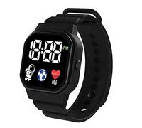 Hyclam Reloj digital LED cuadrado unisex resistente al agua, reloj deportivo electrónico para hombres, mujeres, estudiantes, cómodo de llevar, reloj digital LED para niños, negro