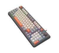 Hyclam Teclado K82 para juegos de 94 teclas, teclas de plástico duradero, tres colores a juego, retroiluminado, para juegos, teclado de sensación mecánica, teclado USB, teclado mecánico