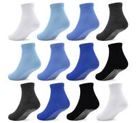 HYCLES Stoppersocken Kinder - 12 Paar ABS Socken Kinder Baby Jungen Kleinkind rutschfeste Socken für 0-12 Monate Antirutsch Socken Mädchen, 08 Azulado, 3-5 Jahre
