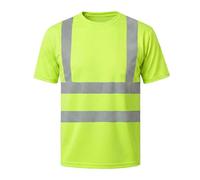 HYCOPROT Camiseta de Alta Visibilidad Chaleco de Seguridad Reflectante Camisa de Manga Corta Ligera y Transpirable Ropa de Trabajo Camisas De Manga Corta