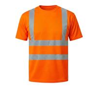 HYCOPROT Camiseta de Alta Visibilidad Chaleco de Seguridad Reflectante Camisa de Manga Corta Ligera y Transpirable Ropa de Trabajo Camisas De Manga Corta