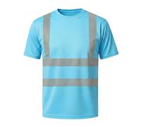 HYCOPROT Camiseta de Alta Visibilidad Chaleco de Seguridad Reflectante Camisa de Manga Corta Ligera y Transpirable Ropa de Trabajo Camisas De Manga Corta