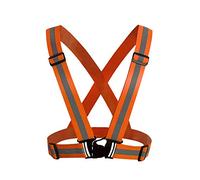 HYCOPROT Chaleco reflectante ajustable de seguridad alta visibilidad para deportes al aire libre por la noche, correr, ciclismo, senderismo, ciclismo, motocicleta, perro, caminar(1 pieza naranja)