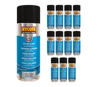 Hycote Botes de Pintura en Spray de Secado rápido para Coche, Negro Brillante, 400 ml (Pack de 12)