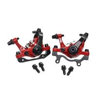 HYDBCNP Tambor Trasero para Bicicleta Freno de Disco de Bicicleta MTB, Freno de Disco de Pinza mecánica para Bicicleta de montaña y Carretera, Freno Doble para Ciclismo(DB680 Red A Pair)