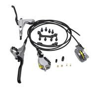 HYDBCNP Tambor Trasero para Bicicleta Kit de Freno hidráulico con Cuatro pistones y mangueras de Freno Delantero Derecho de 800 mm y Trasero Izquierdo de 1500 mm para Bicicleta de montaña(Gray)