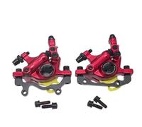 HYDBCNP Tambor Trasero para Bicicleta Pinza de Freno de Disco mecánico HB100, Kit de Pinza de Freno de 2 pistones, Bicicleta hidráulica Trasera y Delantera para Bicicleta de montaña(Red 1 Pair)