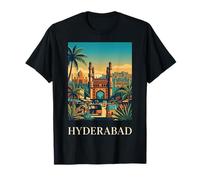 Hyderabad India Charminar Skyline Póster de Viaje Arte Camiseta